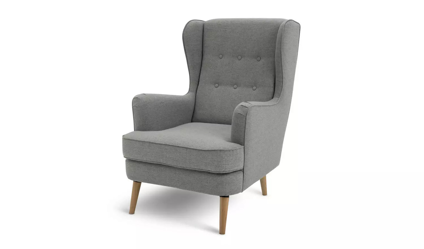 Habitat Callie Fabric Wingback Chair - Grey